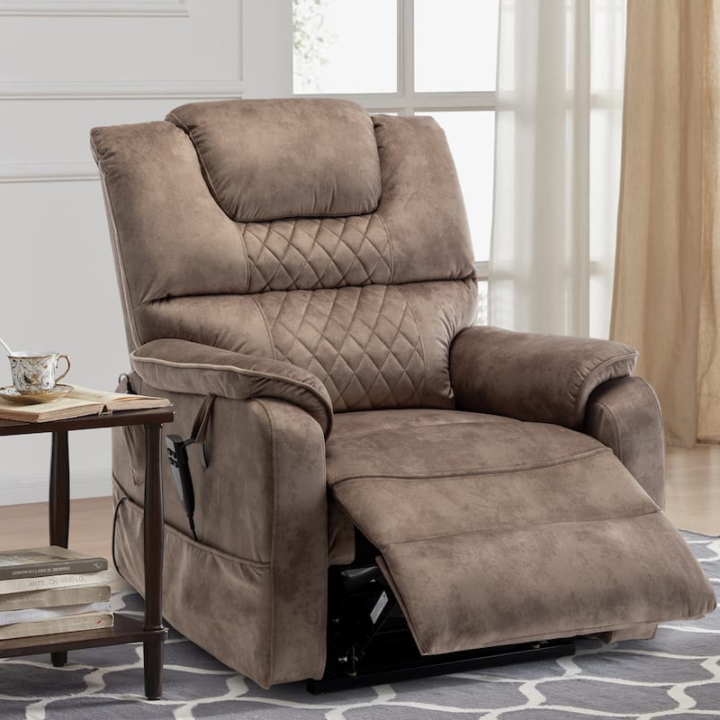 35.5"W Dual Electric Power Lift Recliner,Massage&Heat,180 degrees
