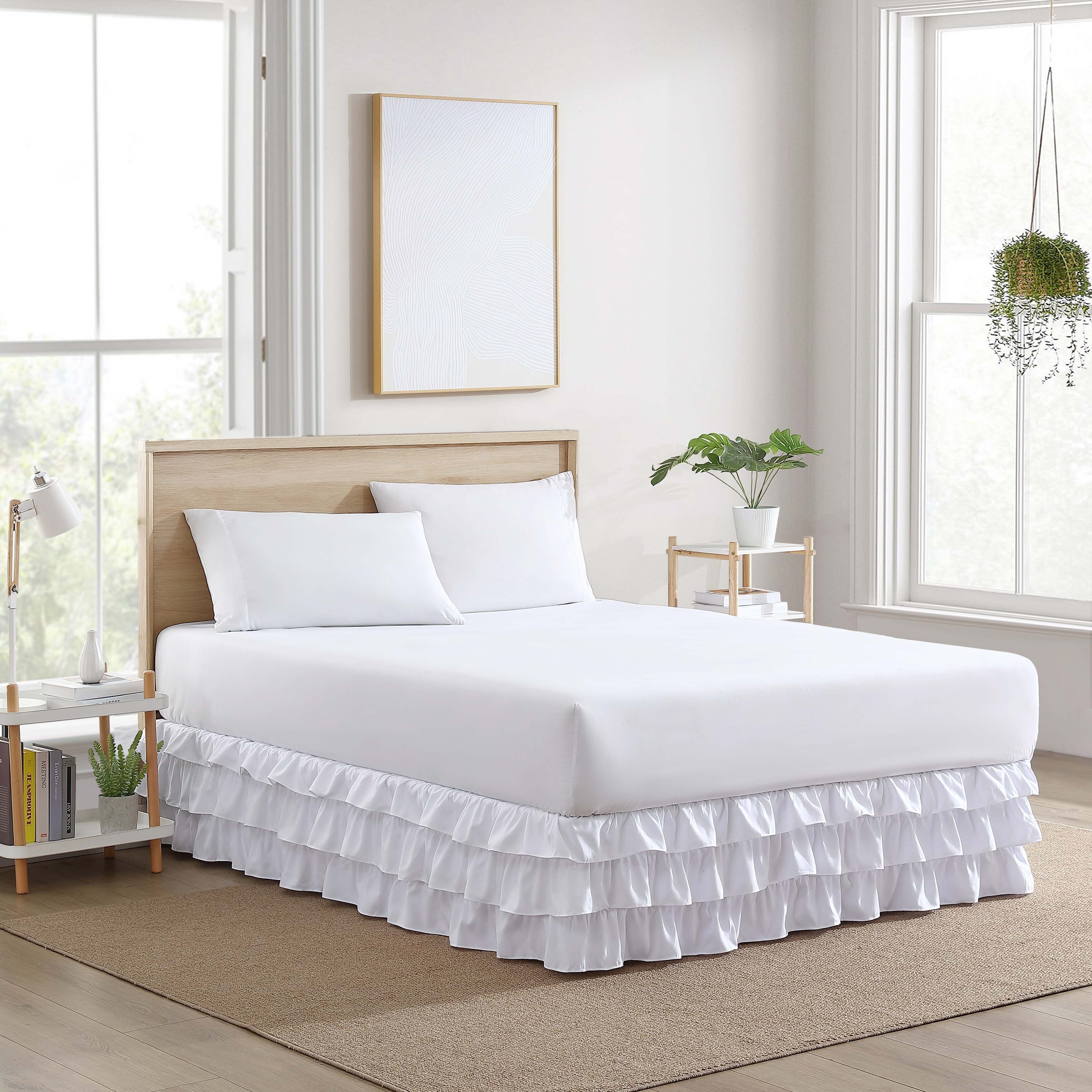 Poppy Fritz Solid White Tiered Ruffle Bedskirt On Sale Bed Bath Beyond 38443672