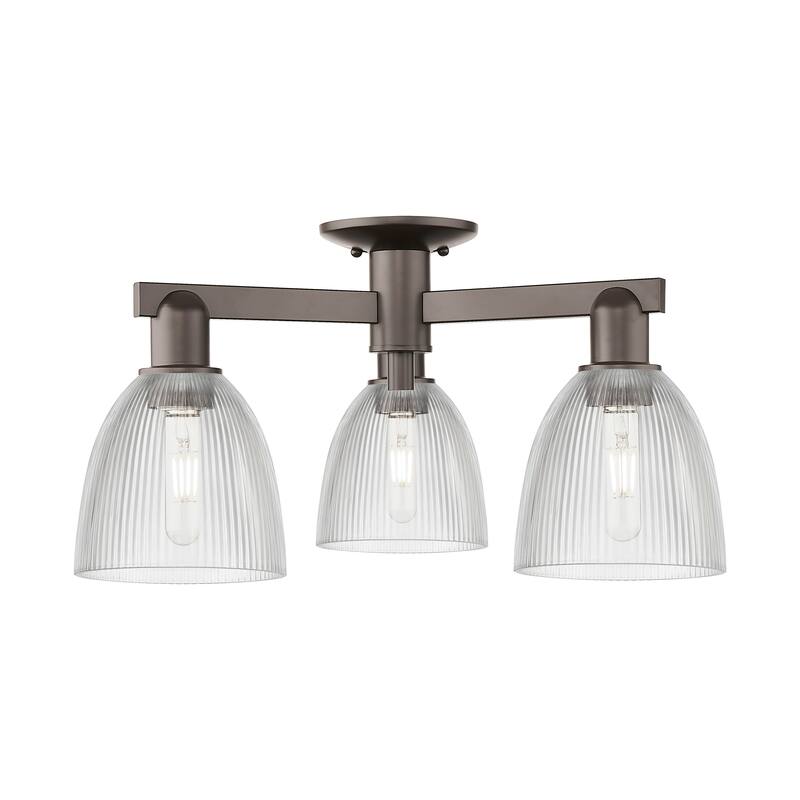 Innovations Lighting Endless Possibilities Arcadia - Castile - 3 Light 24" Semi-Flush Mount - Clear/Oil Rubbed Bronze