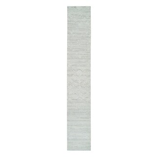 Shahbanu Rugs Ivory and Light Grey Hand Spun Undyed Natural Wool Modern ...