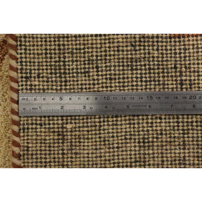 Hand Knotted Oriental 100% Wool Carpet Modern Modern Beige & Ivories Gabbeh Area Rug - 5' 11'' X 4' 0''