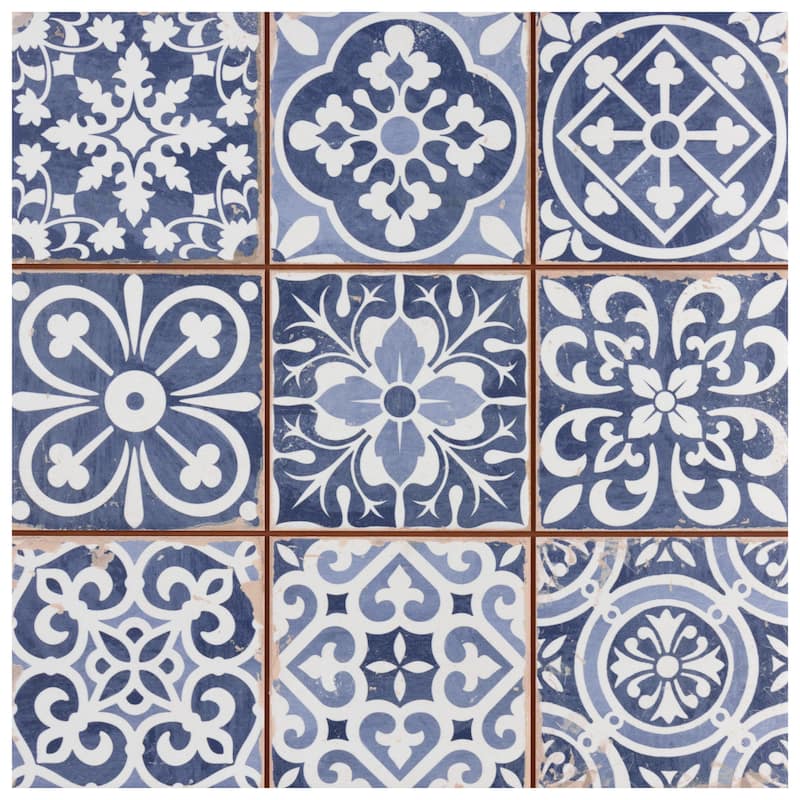 Merola Tile Faenza Azul 13" x 13" Ceramic Floor and Wall Tile