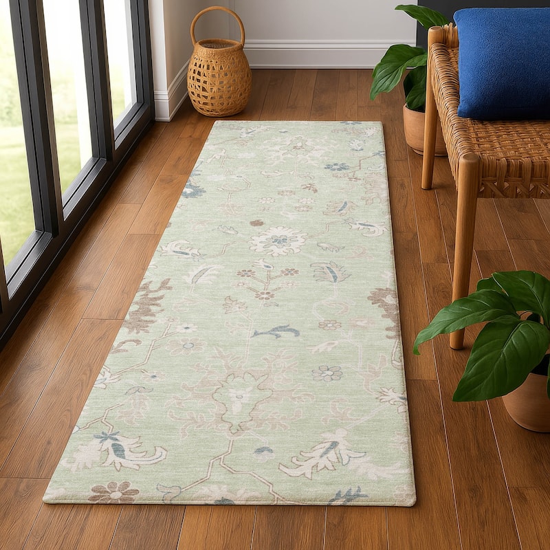 Premium Washable Super Soft Traditional Avanti Mayfield Rug - Aloe - 2'3" x 7'6"