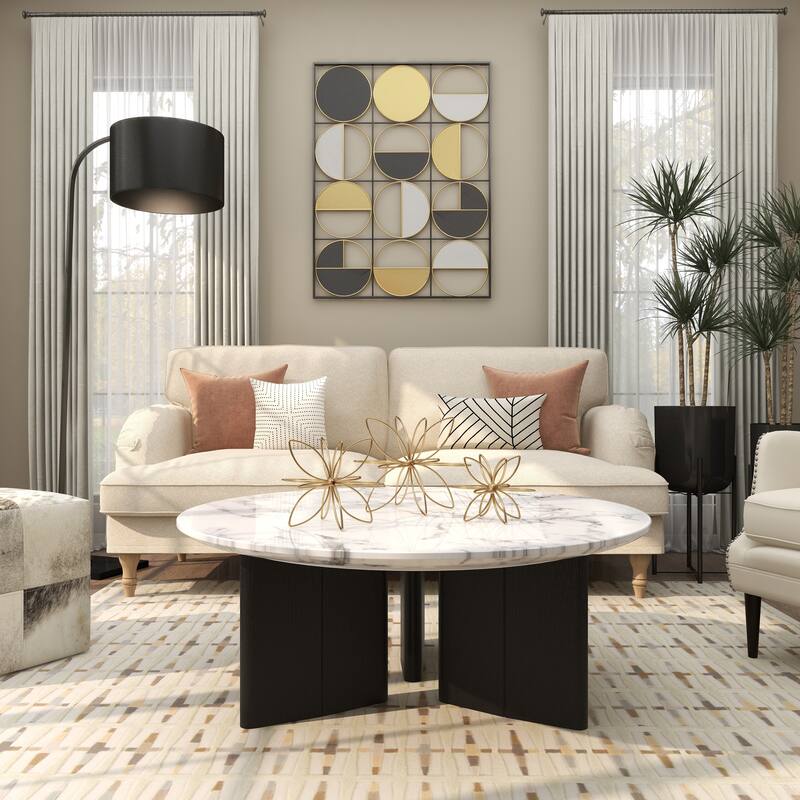 CosmoLiving by Cosmopolitan Gold Metal Handmade Floral Decorative Sculpture (Set of 3)