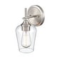 preview thumbnail 3 of 15, Millennium Lighting Ashford 1 Light Bathroom Wall Sconce with Clear Glass Shade in Multiple Finishes Brushed Nickel