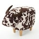 preview thumbnail 8 of 9, Velvet Cow-Shaped Ottoman,Cute Wood Foot Stool Shoes Changing Seat with Cushioned