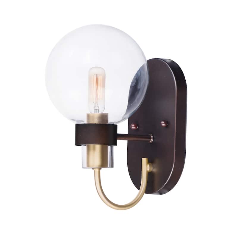 Bauhaus 1-Light Wall Sconce - bronze / satin brass