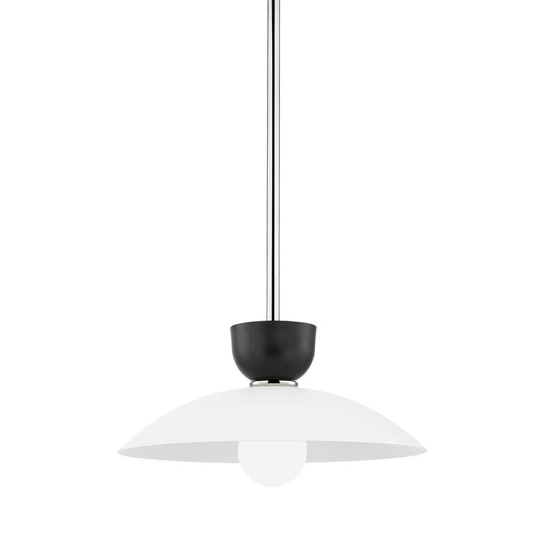 Whitley 1 Light Small Pendant - Aged Brass - Polished Nickel