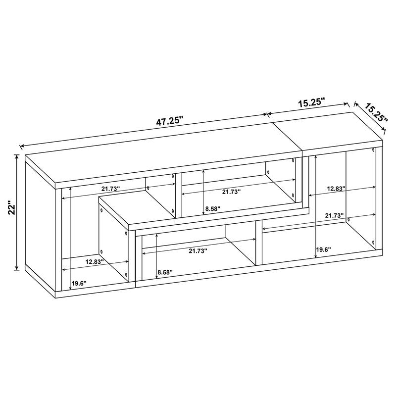Velma Multipurpose TV Stand and Bookshelf Cappuccino - 47.25" x 15.25" x 22.00"