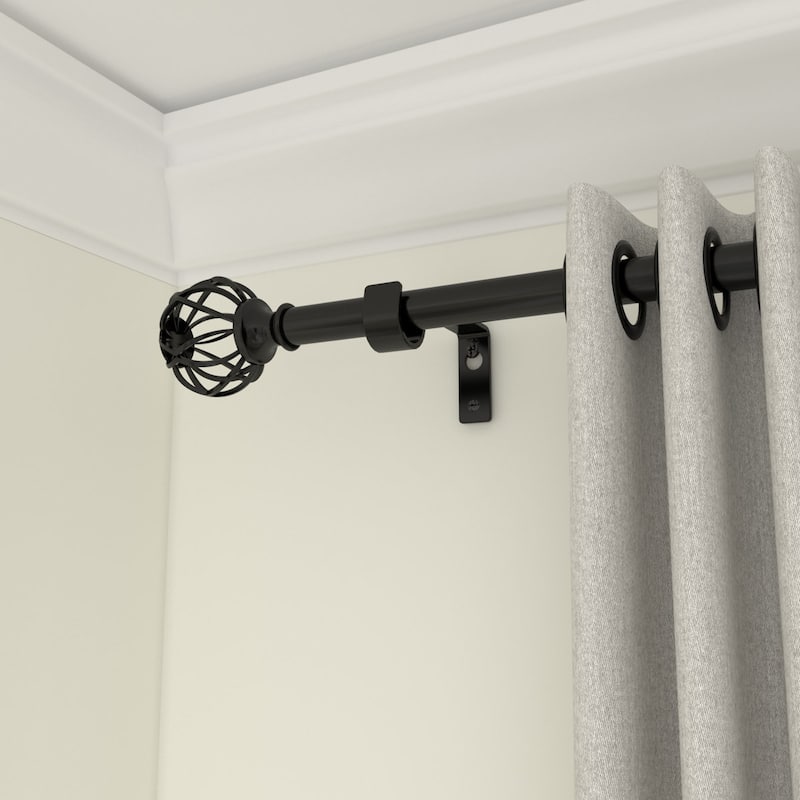 Acroma Adjustable Single Curtain Rod Overall Width X 0.75" Diameter