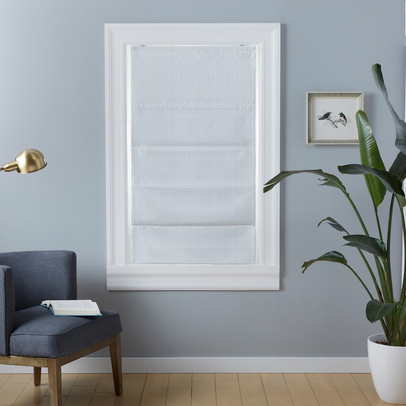 ATI Home Esme Total Blackout Roman Shade 23"x64" Dark Grey.