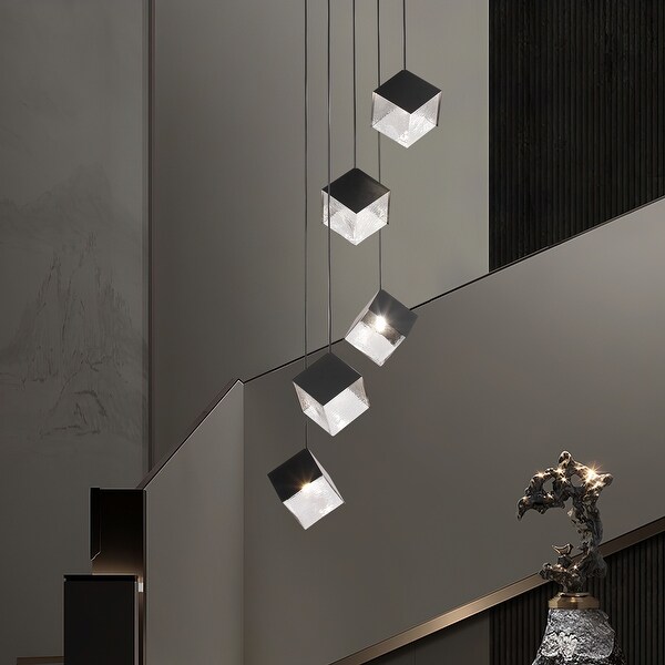 Black cube pendant light sale