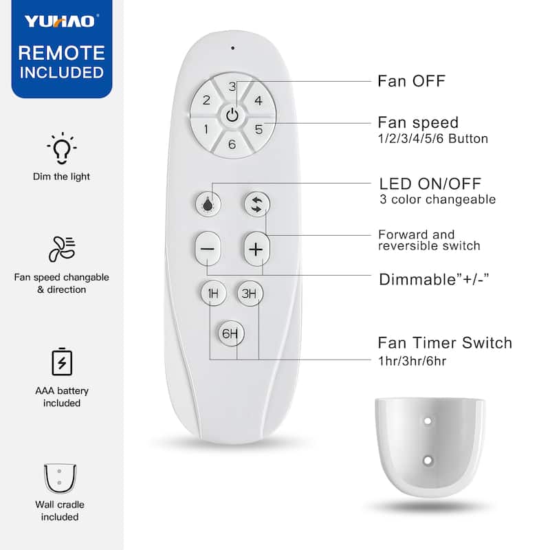 52" Intergrated LED Ceiling Fan Lighting with Solid Wood Blade
