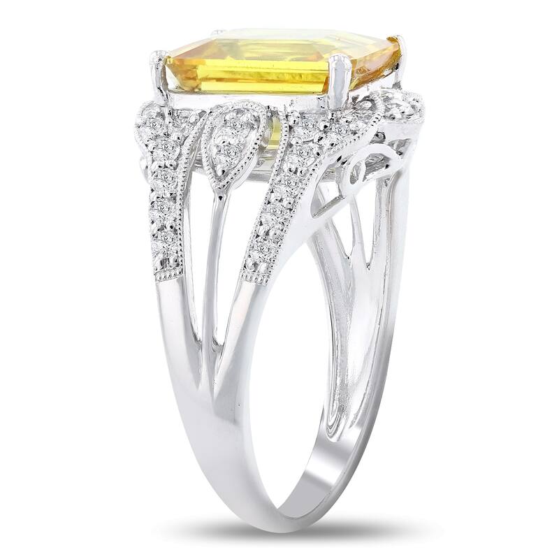 Auriya Platinum 5 1/3ct Sapphire and 3/8ct TDW Diamond Ring