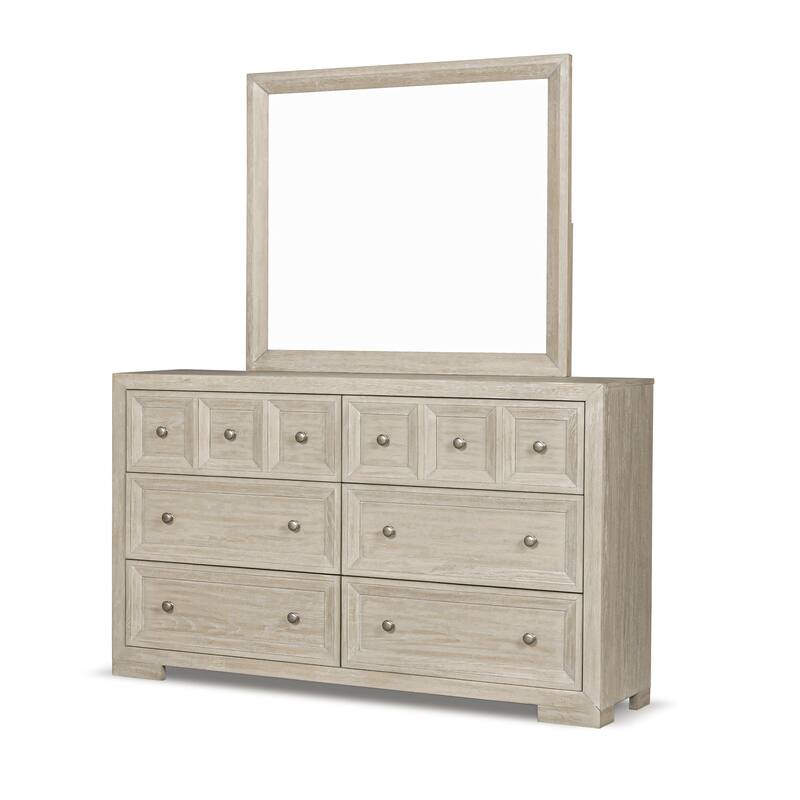 Furniture of America Durem II Modern Classic 5-Piece Solid Wood Panel Bedroom Set with 2-Drawer Oversized Nightstand