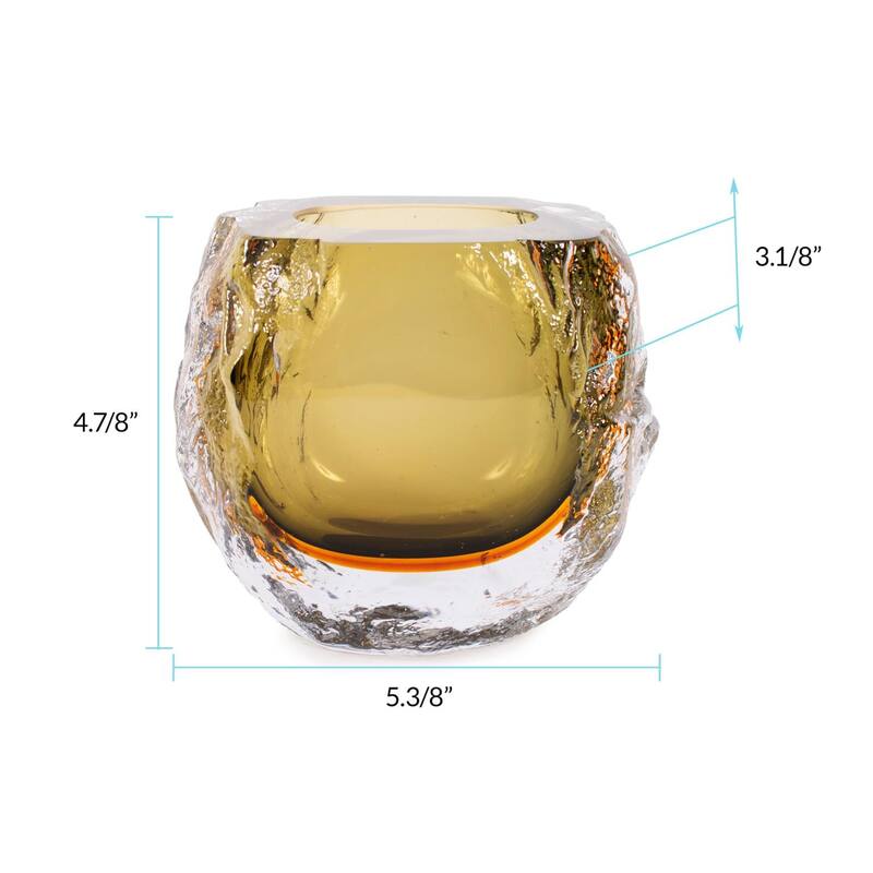 Dusty Olive Crystalized Glass Vase- Tall