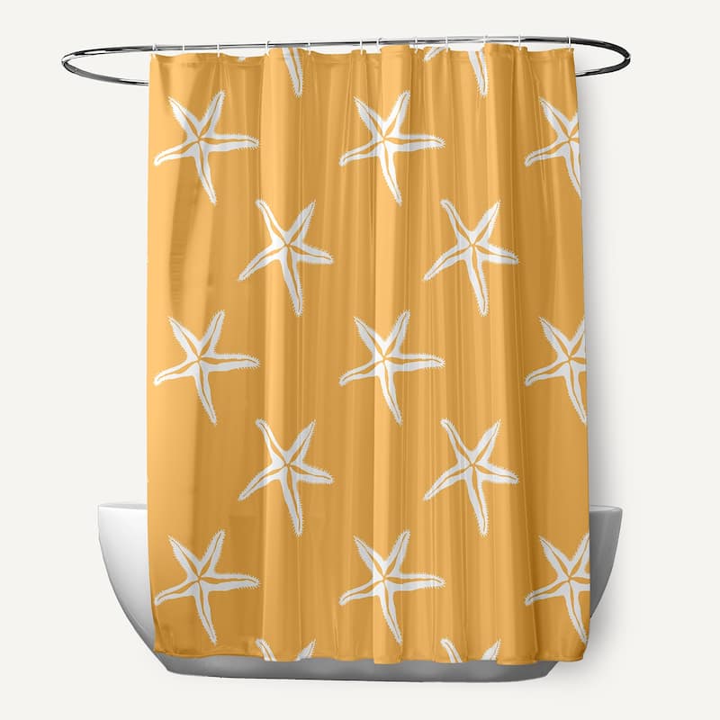 Starfish Shower Curtain - Egg Yolk Yellow