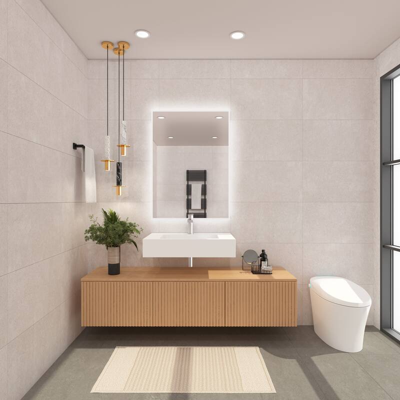 Pyramid Solid Surface Wall-Mounted Bathroom Sink