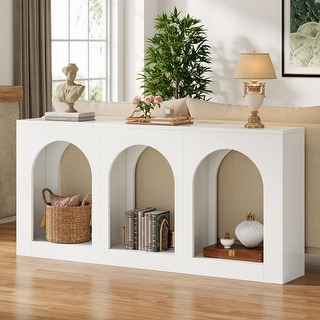 70.9 Inches Console Table, Wood Entryway Entry Table with 3 Arched ...