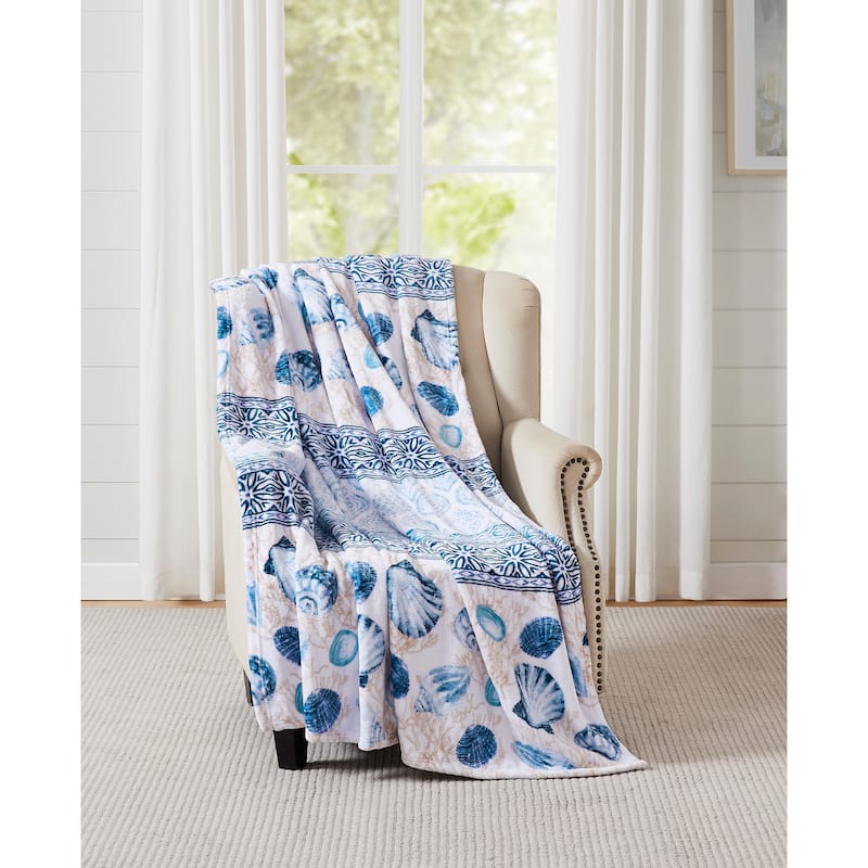 Coastal Flannel Plush Throws 50" x 70" - Bahama