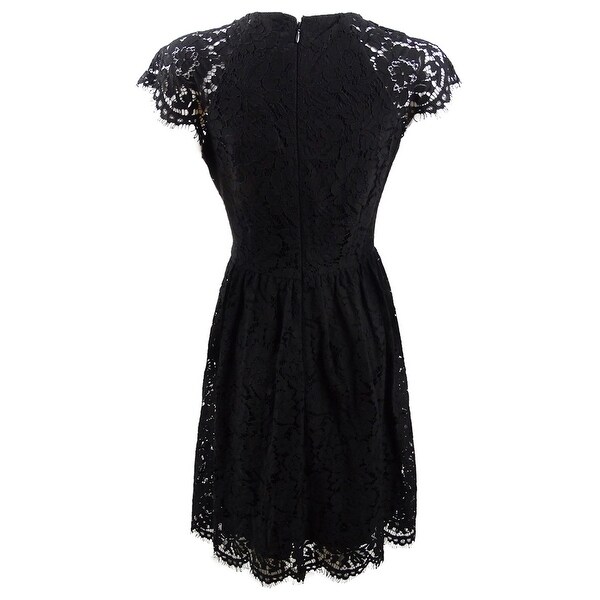 floral lace fit and flare dress