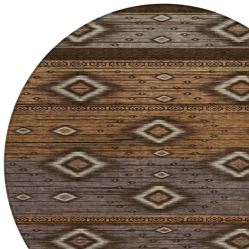 HomeRoots Tribal Transitional Rectangle Outdoor Rug
