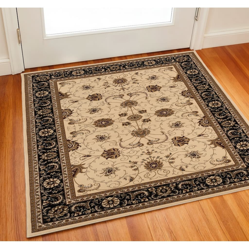HomeRoots Oriental Traditional Square Area Rug