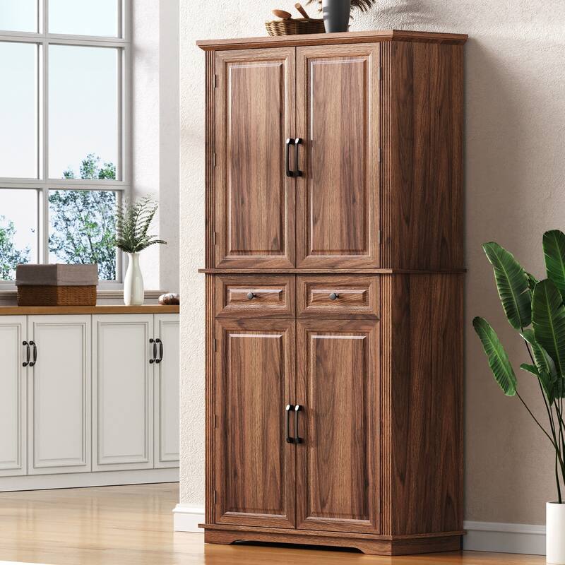 Pantry Cabinet with 3 Pull Out Cabinet and 2 Drawers