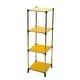 preview thumbnail 1 of 4, 4-Tier Heavy Duty Stainless steel Storage Shelving Unit, 100lbs/shelf Yellow