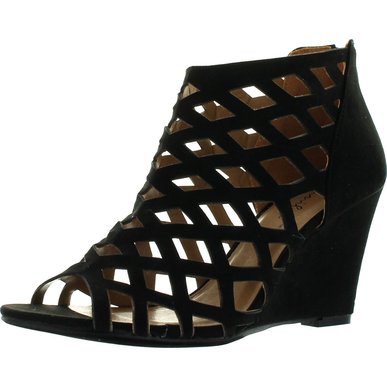 wedge sandals with zipper