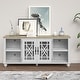 preview thumbnail 3 of 48, Vintage TV Stand with Carved Doors for Large Size TV 60"W x 27"H x 15.5"D - Grayish-white