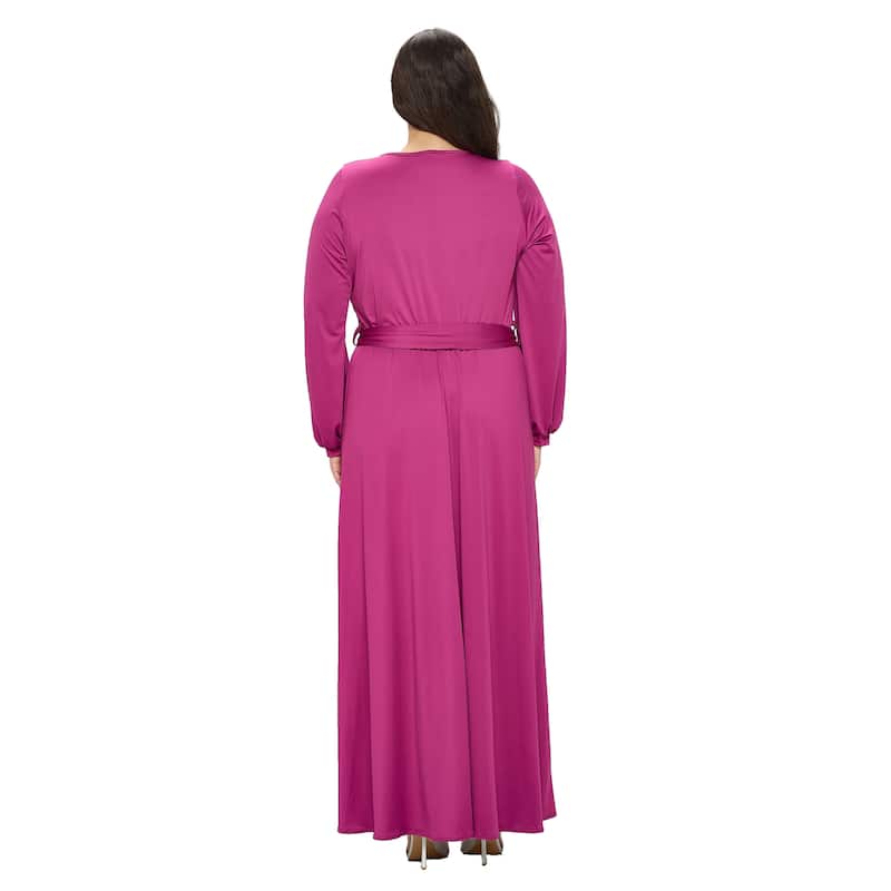 L I V D Women's Plus Size Espinoza Surplice Maxi Dress