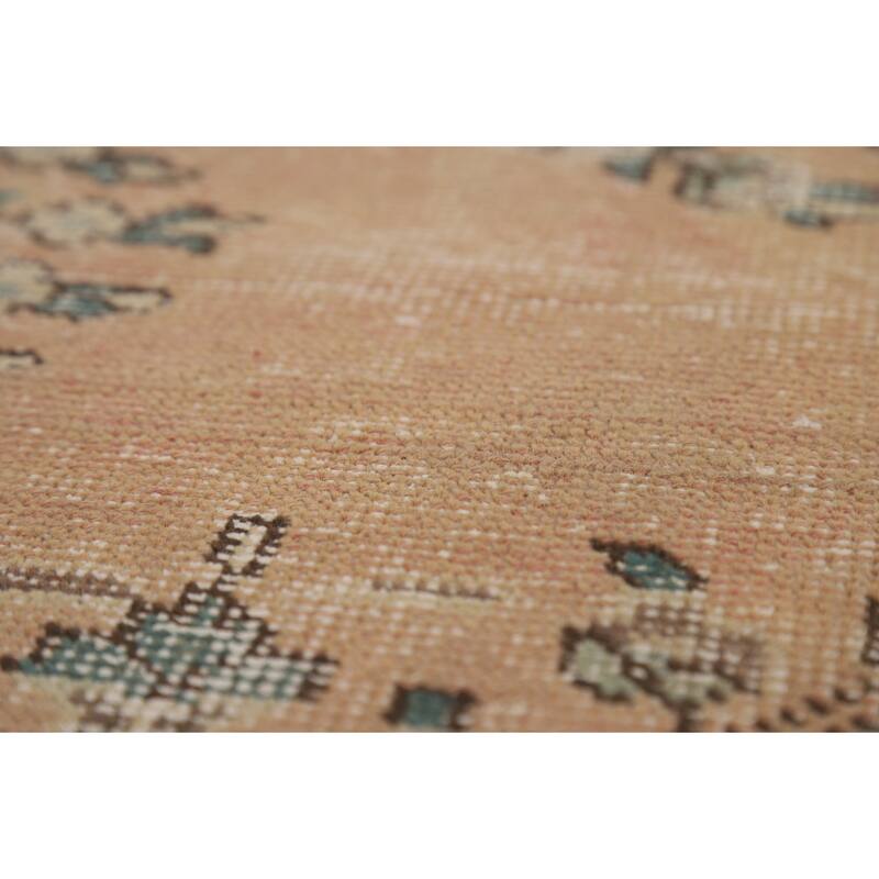 Orange Tabriz Persian Vintage Area Rug Handmade Wool Carpet - 7'9"x 11'0"