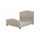 preview thumbnail 2 of 6, Abbyson Colette Tufted Cream Upholstered Bed