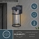preview thumbnail 3 of 10, VAXCEL Crestline 14 in. H 1-Light Black Dusk to Dawn Sensor Outdoor Wall Sconce, Rust-Resistant Aluminum, Clear Glass Shade