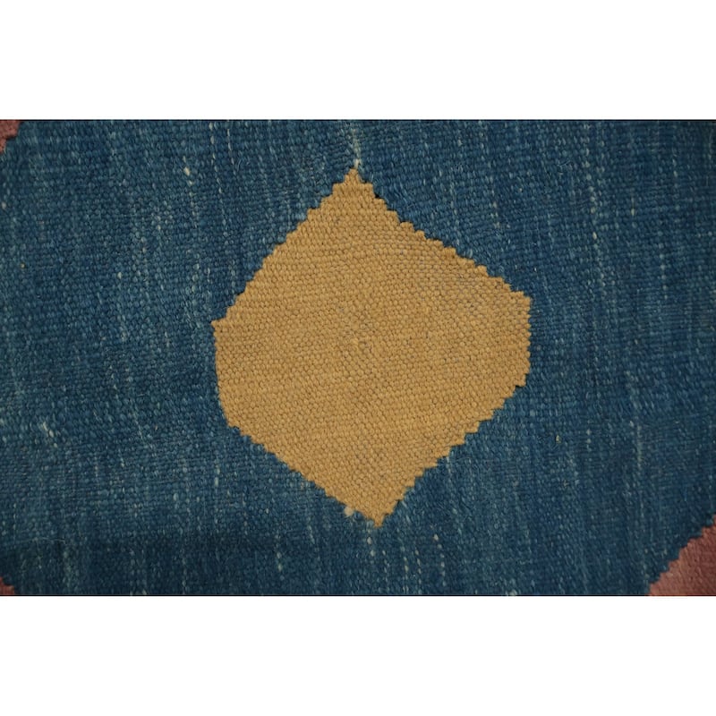 Hand Woven Oriental 100% Wool Carpet Southwestern Modern Multi-Colored Kilim Area Rug - 12' 9'' X 9' 8''