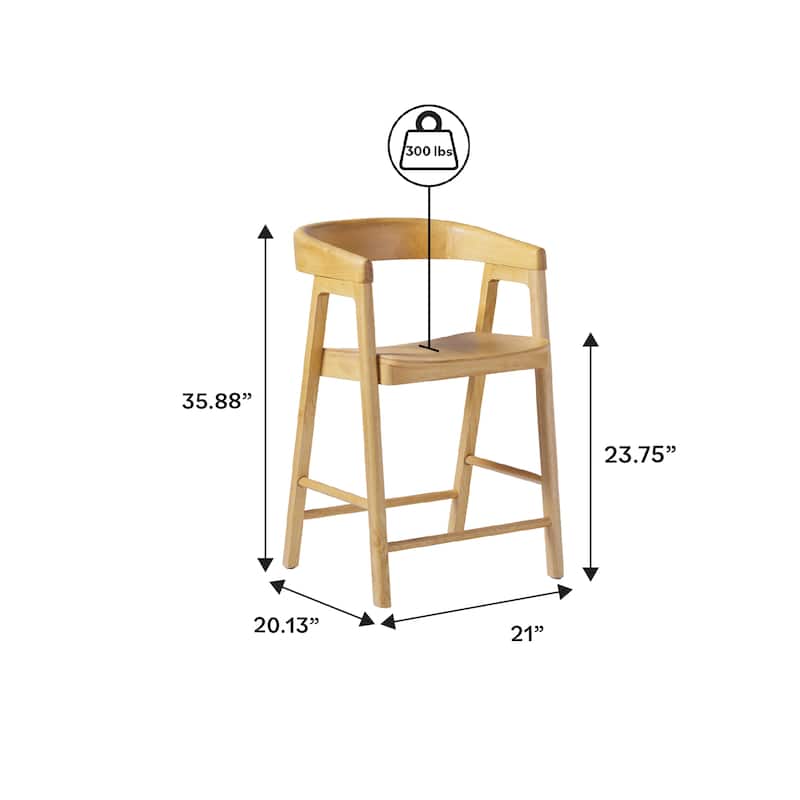 Middlebrook Modern Solid Wood Rounded Back Counter Stool
