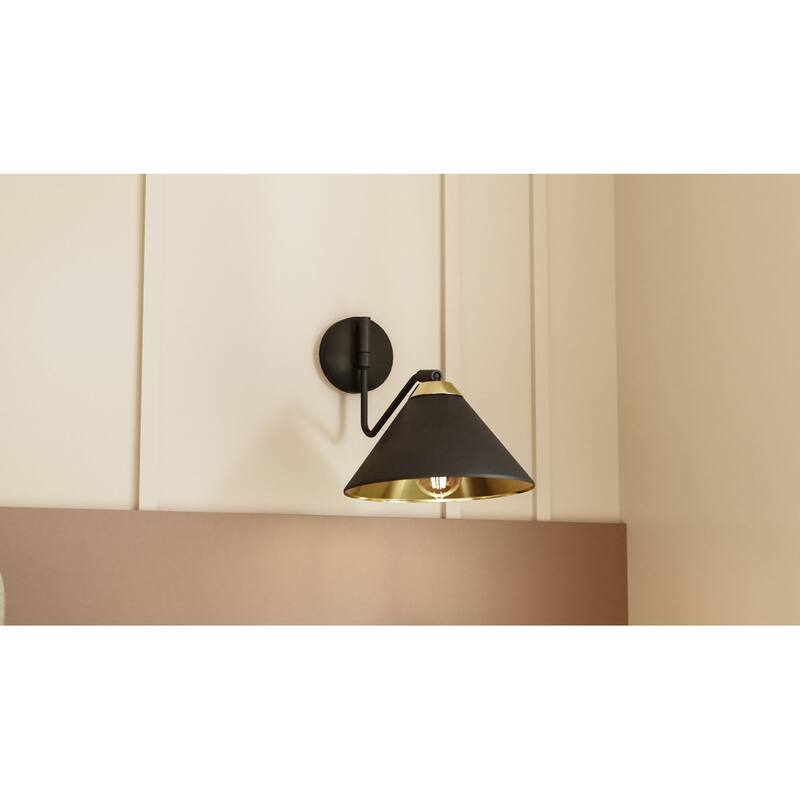 Alscott 1-Light Matte Black Wall Sconce