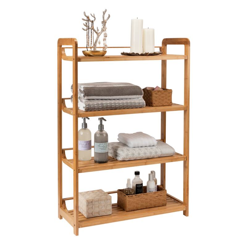 Organize It All Deluxe 4 Tier Bamboo Shelf - 27.75" x 12" x 41.25"