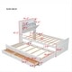 preview thumbnail 4 of 43, Platform Bed Frame with Storage Headboard, Trundle & Charging Station, Wood Captain Bed with 3 Drawers, Low Profile Bed