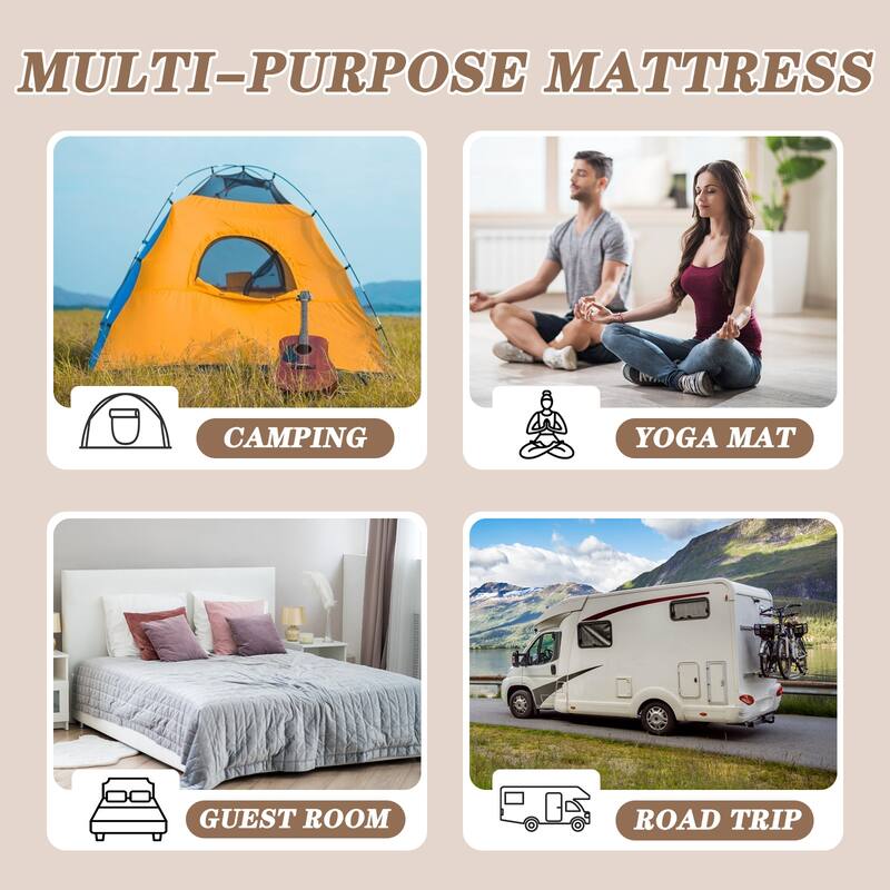 DoCred Extra Thick Futon Mattress, Foldable Roll Up Mattress