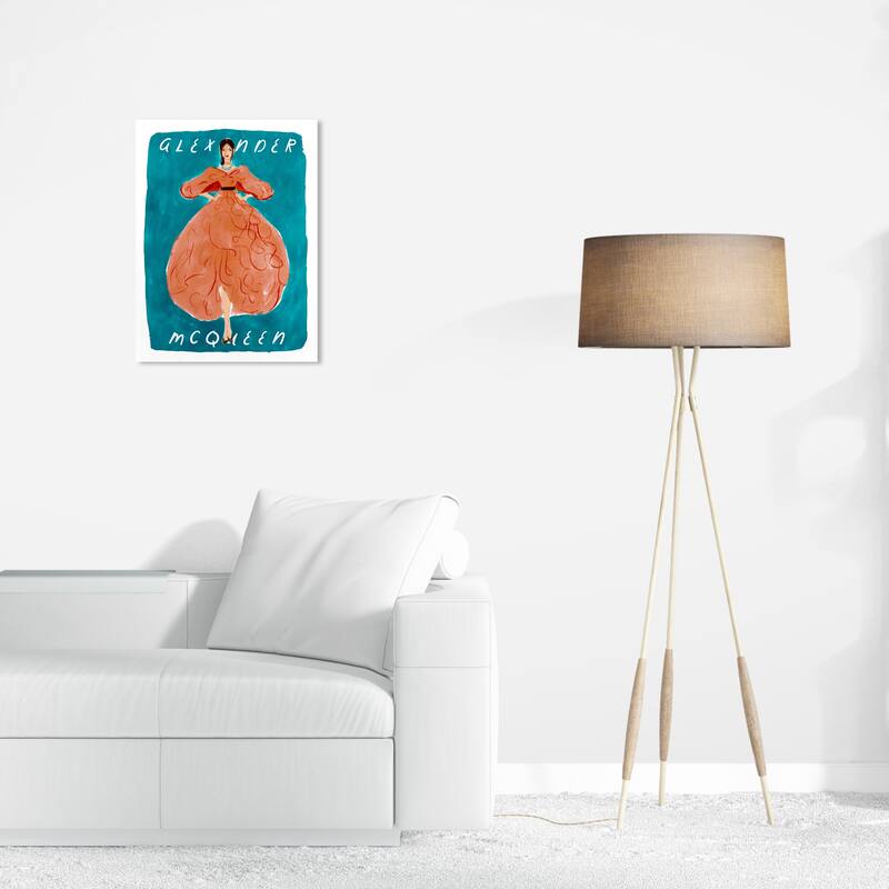 Wynwood Studio Fashion and Glam Alexandra The Queen Blue and Turquoise Modern & Contemporary Wall Art Canvas Print - 24 x 16