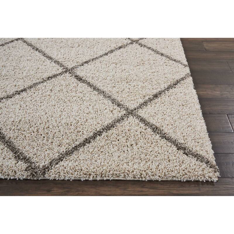 Nourison Brisbane Large Diamond Geometric Modern Shag Area Rug