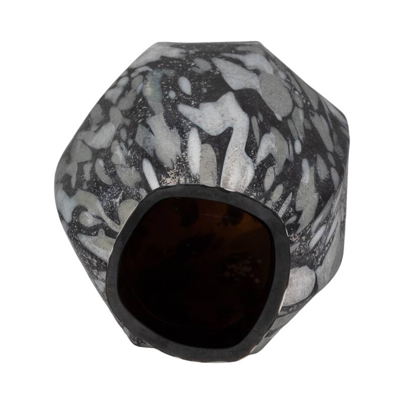 Decorative Glass Vase with Abstract Pattern - Artistic Tall Flower Vase for Home Decor