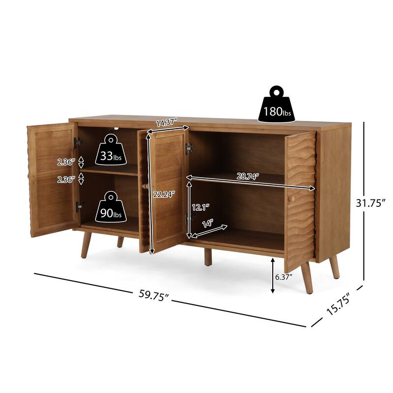 Christopher Knight Home - Simon Elegant and Functional Sideboard Buffet Cabinet for Any Space
