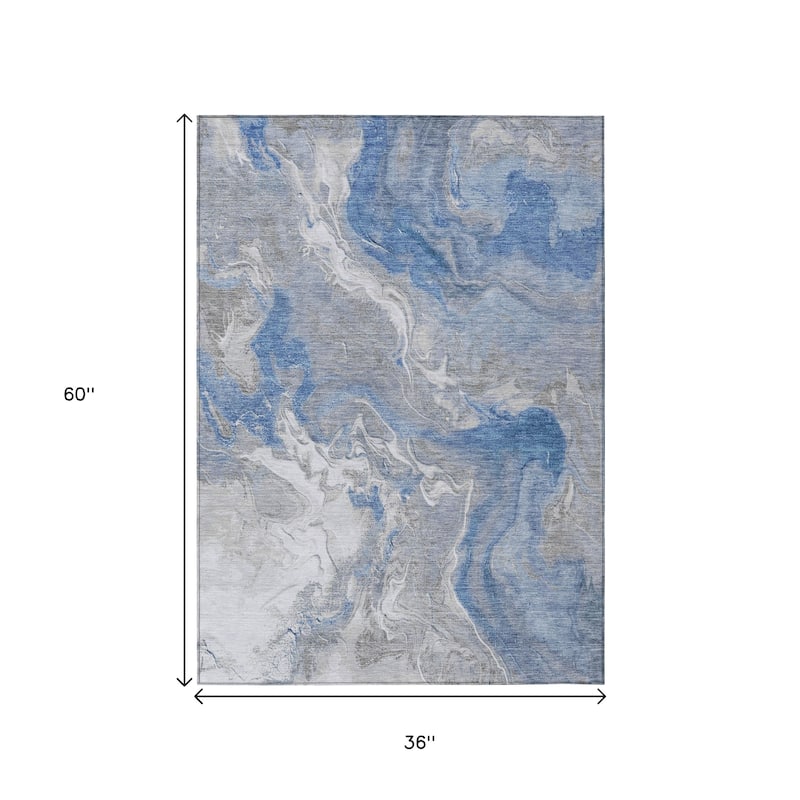 HomeRoots Abstract Modern Rectangle Outdoor Rug