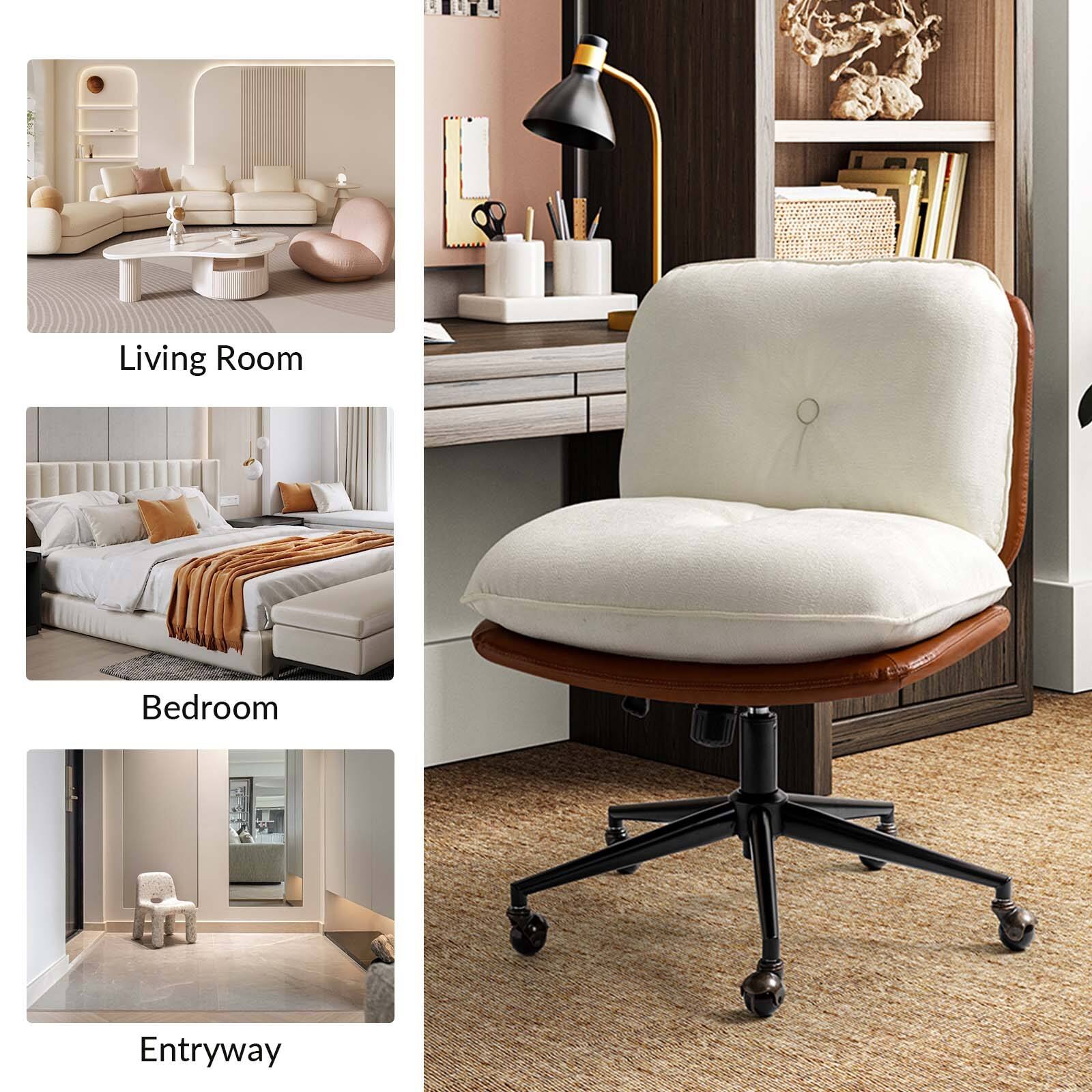 Lindsay Modern Criss Cross Home Office Chair with Soft Cushions and