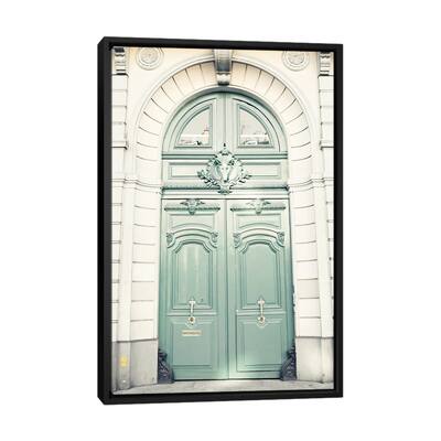 iCanvas "Paris Door, Mint" by Caroline Mint Framed