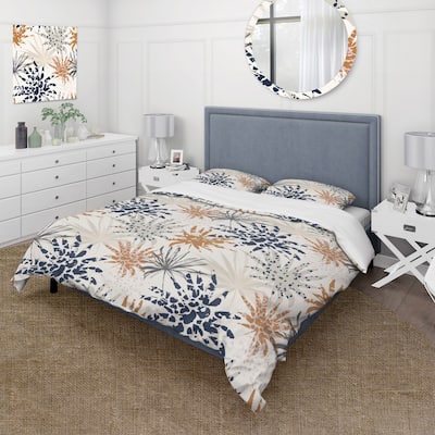 Designart 'Abstract Palm Leaves With Animal Print' Tropical Duvet Cover Set