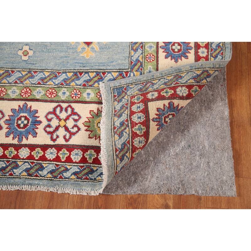 Light Blue Kazak Area Rug Hand-Knotted Traditional Wool Carpet - 6'6" x 9'7"